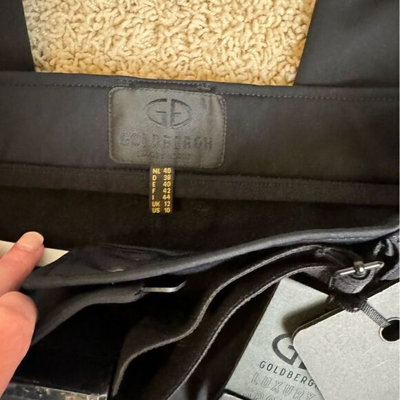 Goldbergh Paris Belted Black Slim-leg Stirrup Ski Pants NWT US 10 Waterproof - Picture 2 of 7